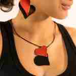 Σκουλαρίκια σε σχήμα καρδιάς από μπρούτζο - LILA MODE Image 4